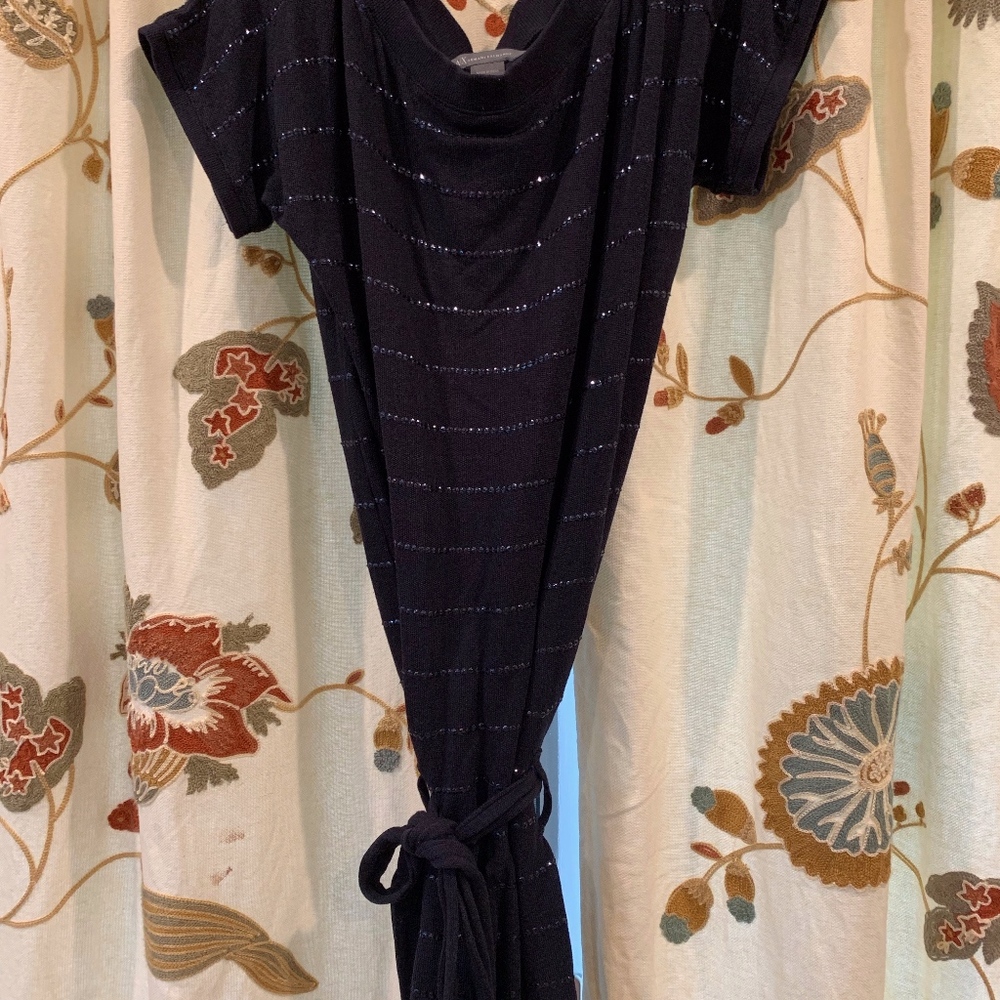 Navy Knit Mini Dress w/ Sequins